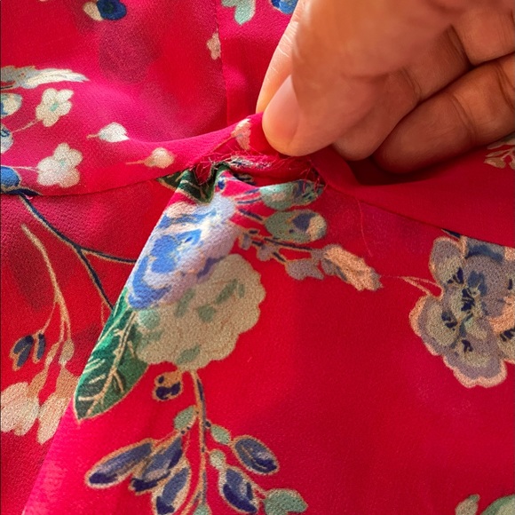 Calvin Klein Floral Overlay Faux Wrap Dress - please read description - Picture 6 of 8